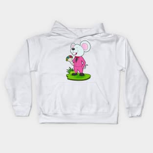 Mouse Groom Flower Wedding Kids Hoodie